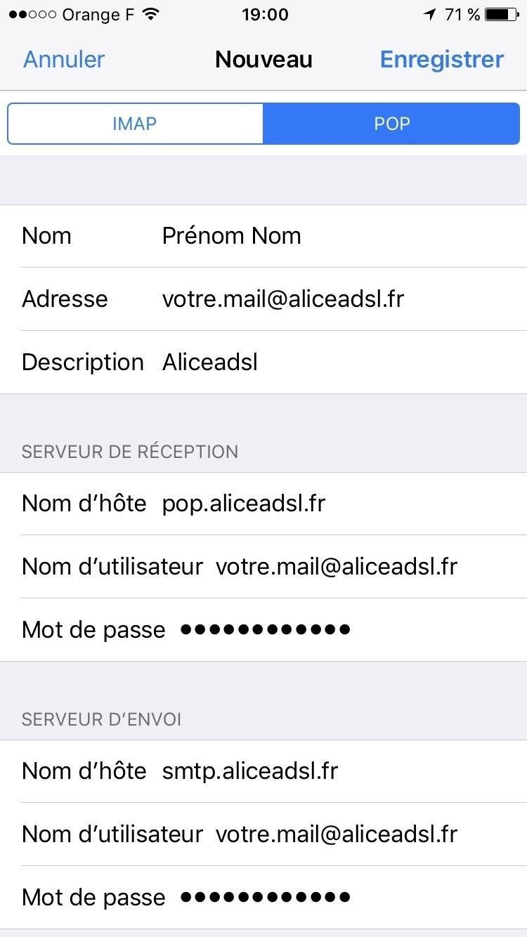 Etape 7 : Saisie des informations détaillées sur iPhone