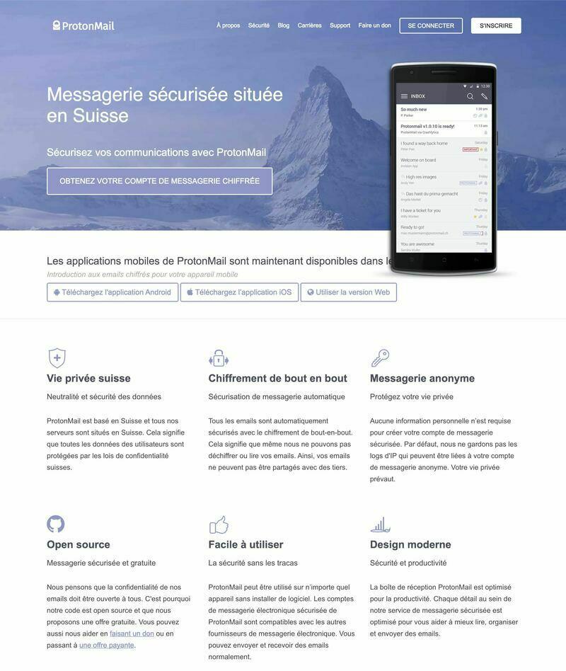 ProtonMail : fournisseur d'email sécurisé et qui respecte la vie privée ProtonMail : fournisseur d'email sécurisé et qui respecte la vie privée