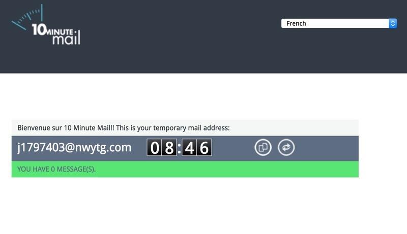 Générateur email jetable et temporaire : 10minutemail.com Générateur email jetable et temporaire : 10minutemail.com