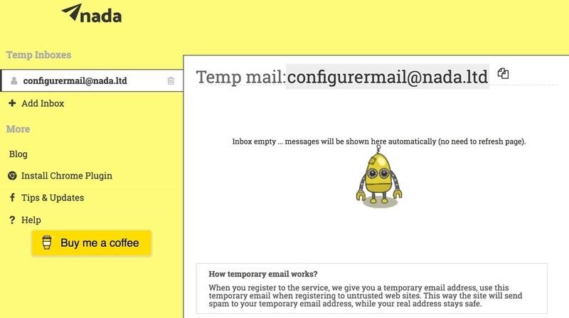 Générateur email jetable et temporaire : getnada.com